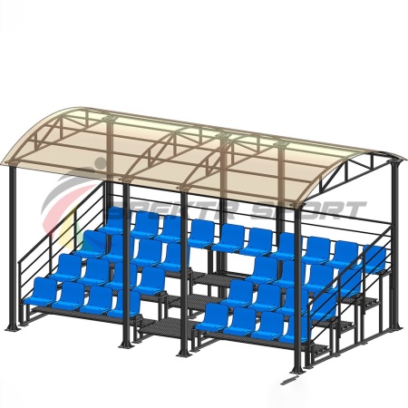 Купить Трибуна для зрителей 4 ряда на 34 места с навесом и перилами в Махачкале 