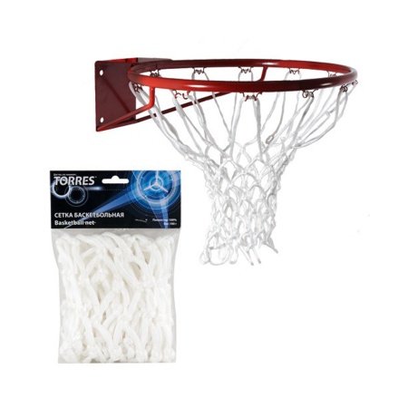 Купить Сетка баскетбольная Torres, нить 6 мм, белая в Махачкале 